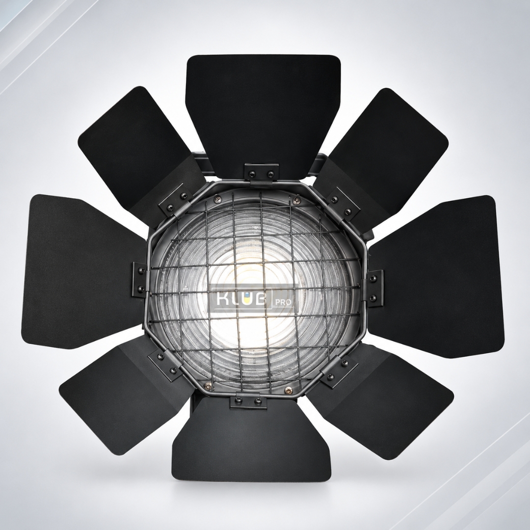 Projetor Fresnel LED 200W Branco Quente KFL-200-ZM
