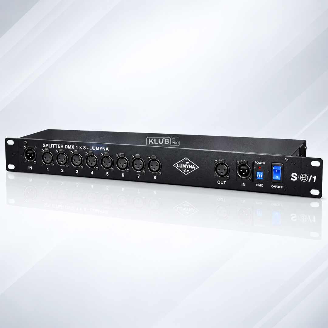 Splitter DMX 1 Entrada e 8 Saídas S8/1 Lumyna
