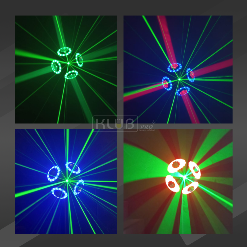 Meia Bola com Laser KE-70 – LED RGBW e Laser Verde - Imagem 6