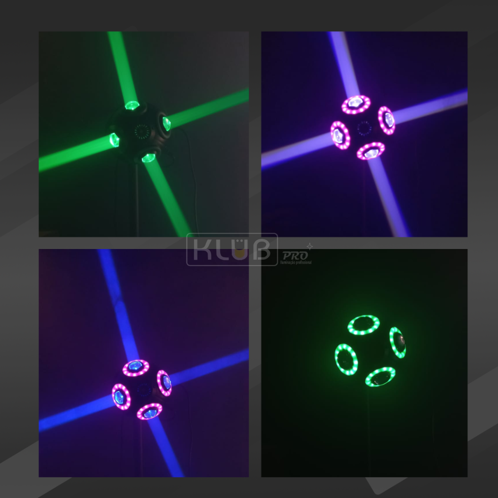 Meia Bola com Laser KE-70 – LED RGBW e Laser Verde - Imagem 7